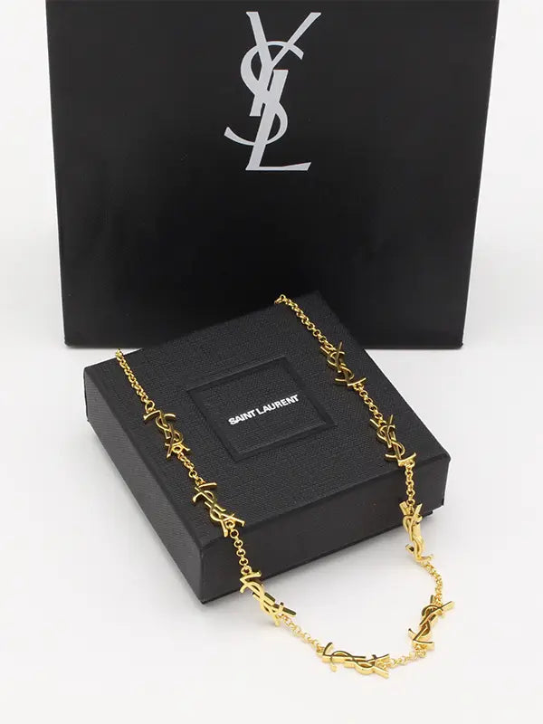 سلسال ايف سان لوران عقد لوقو سلسال ysl