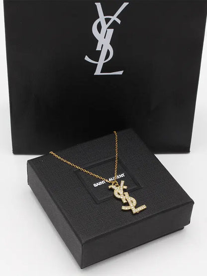 سلسال ايف سان لوران تعليقه زركون لوقو سلسال ysl