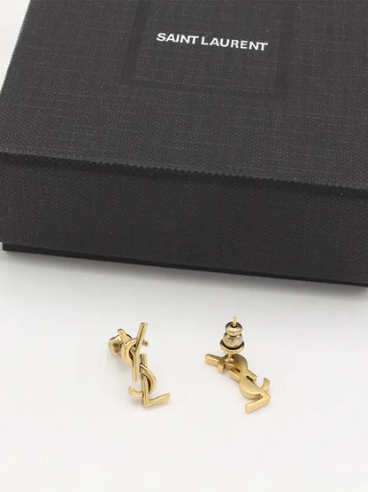 حلق ايف سان لوران برونزى صغير حلق ysl