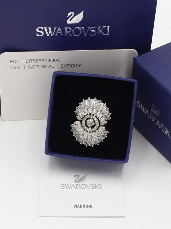 خاتم سواروفسكي زركون نيو ماستر خواتم Swarovski فضي 6
