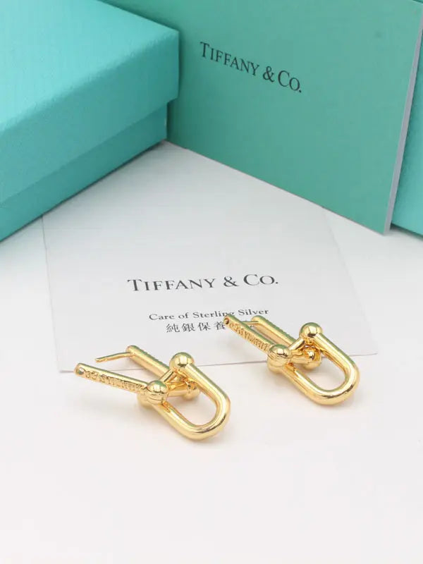 حلق تيفاني زركون قولد كبير حلق tiffany