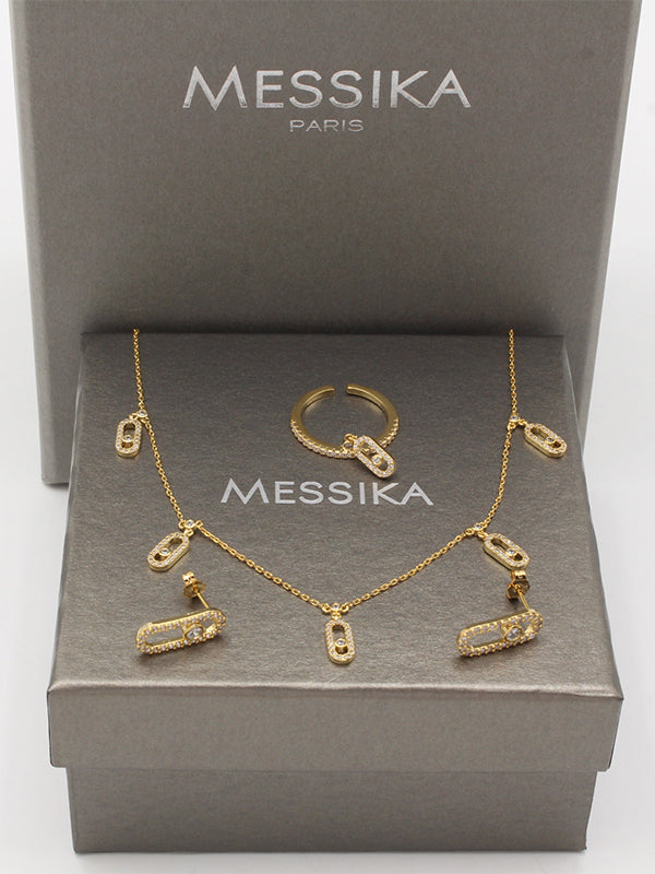 طقم ميسيكا 3 قطع تشوكر زركون اطقم messika