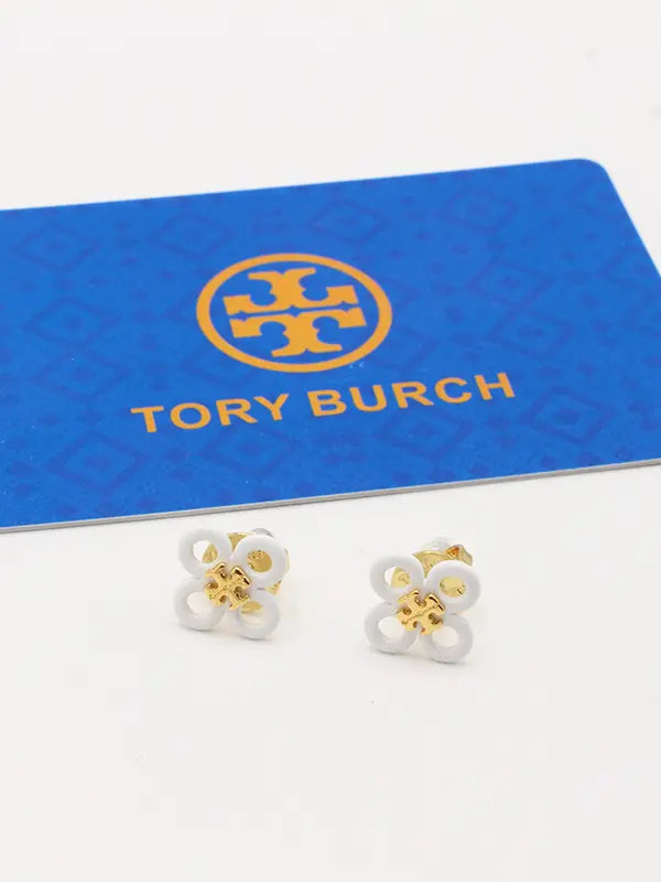 حلق توري بورش ابيض لوقو حلق tory burch