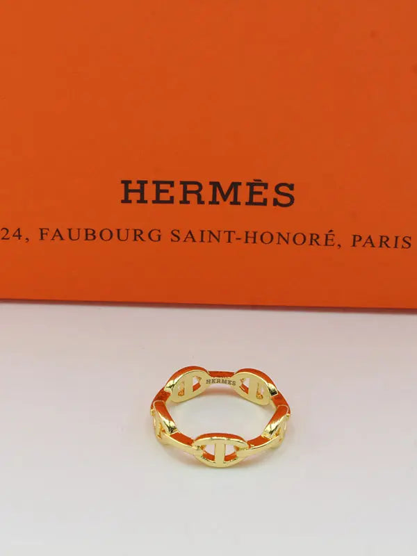 خاتم هيرمز ميتال لوقو SLIM خواتم HERMES ذهبي 6