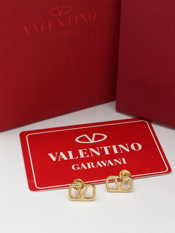 حلق فالنتينو ميتال قولد لوقو حلق VALENTINO
