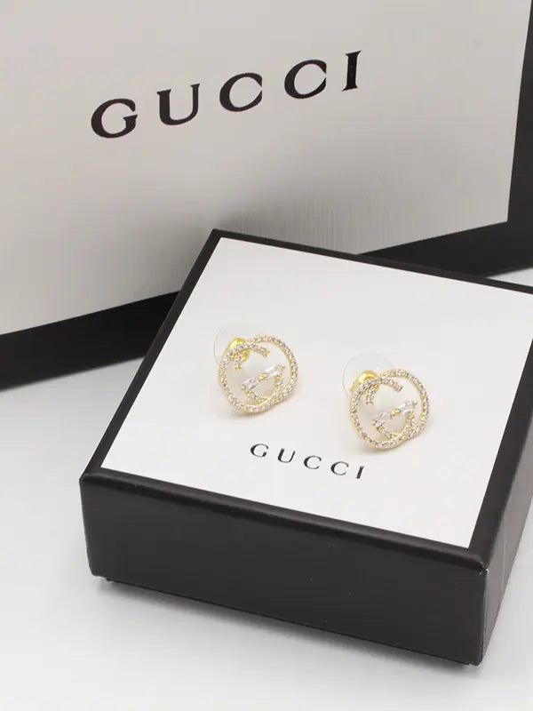 حلق قوتشي 97 لوقو زركون حلق gucci