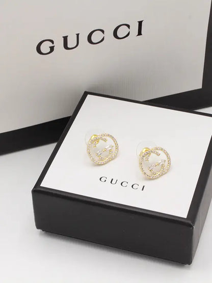 حلق قوتشي 97 لوقو زركون حلق gucci