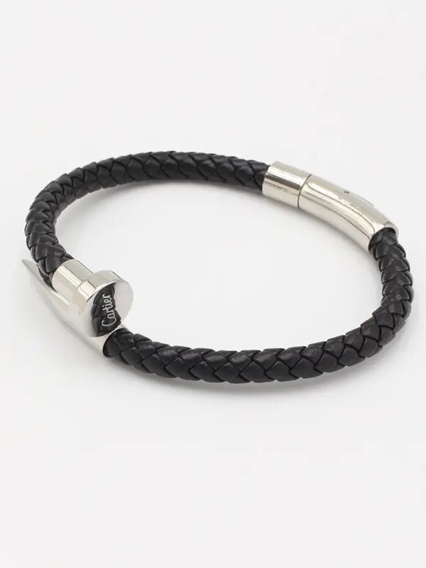 اسواره كارتير رجالي اسود مسمار الماستر اسواره CARTIER