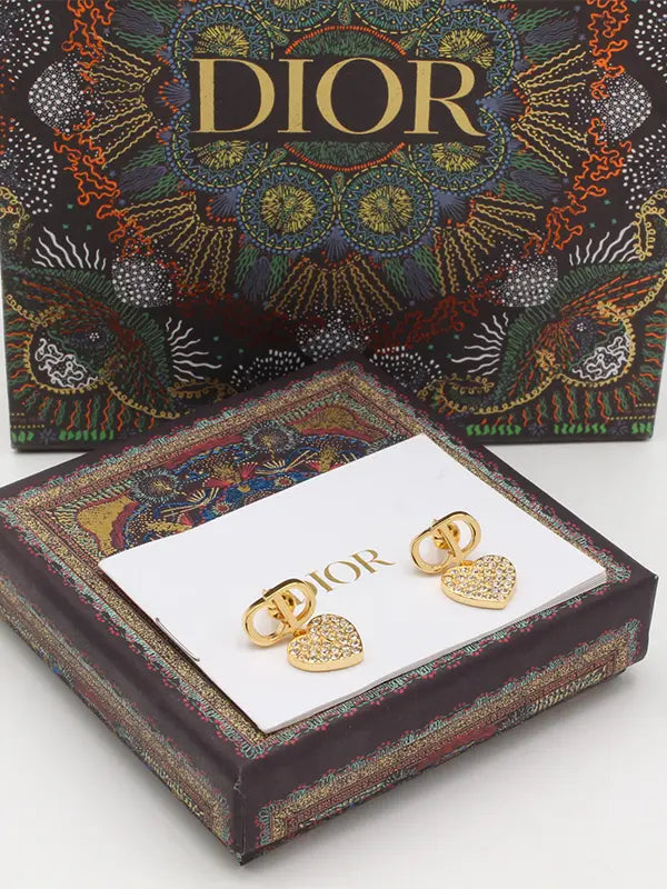 حلق ديور هارت كريستال لوقو حلق dior