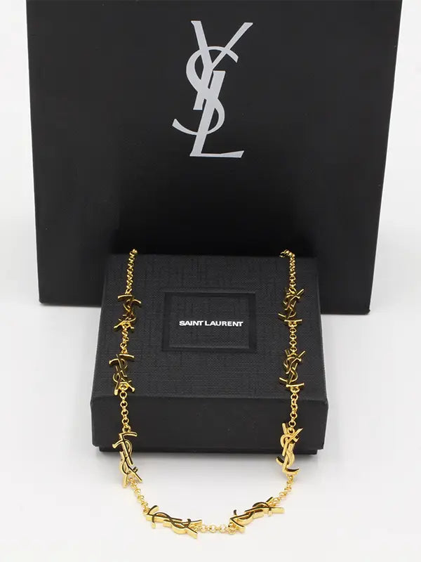سلسال ايف سان لوران عقد لوقو سلسال ysl