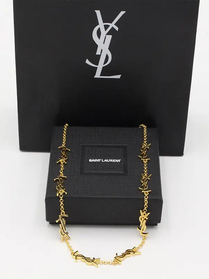 سلسال ايف سان لوران عقد لوقو سلسال ysl