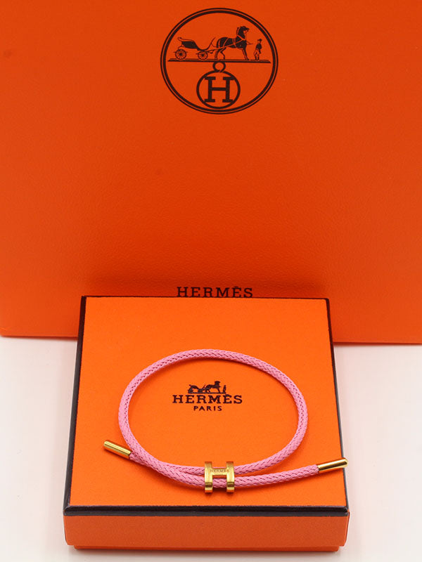 اسوارة هيرمز جلد اسود لوقو اسواره HERMES