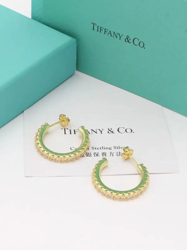 حلق تيفاني الجديد ماستر زركون دائري حلق tiffany