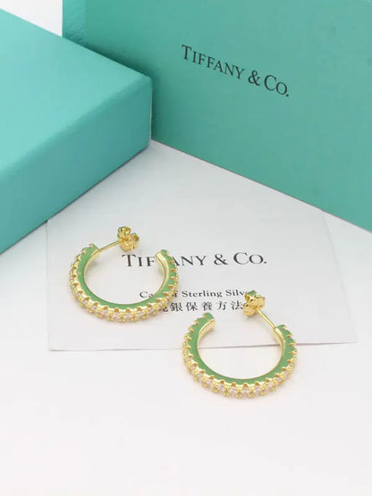حلق تيفاني الجديد ماستر زركون دائري حلق tiffany