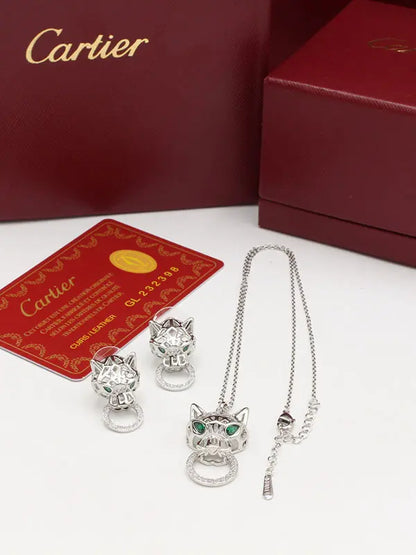 طقم كارتير راوند تايقر 2 قطع اطقم bvlgari فضي