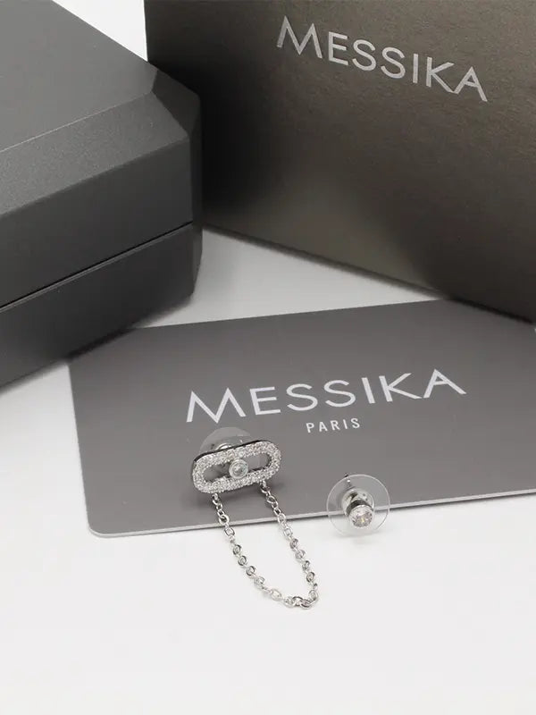 حلق ميسيكا زركون وذ شاين حلق messika فضي