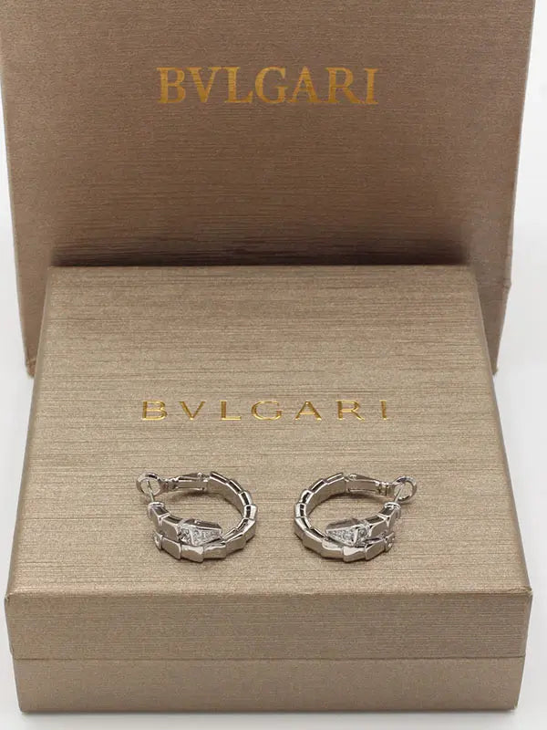 حلق بولغاري الجديد سنيك هاف ستون حلق bvlgari فضي