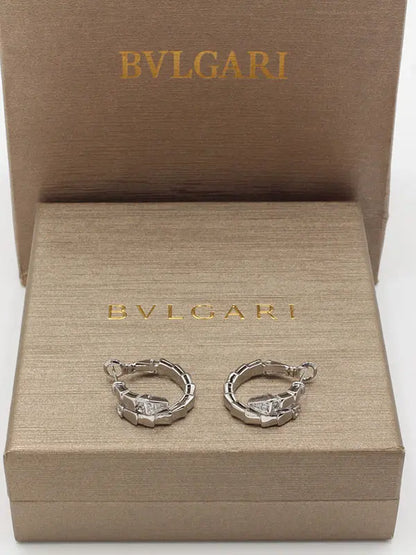 حلق بولغاري الجديد سنيك هاف ستون حلق bvlgari فضي