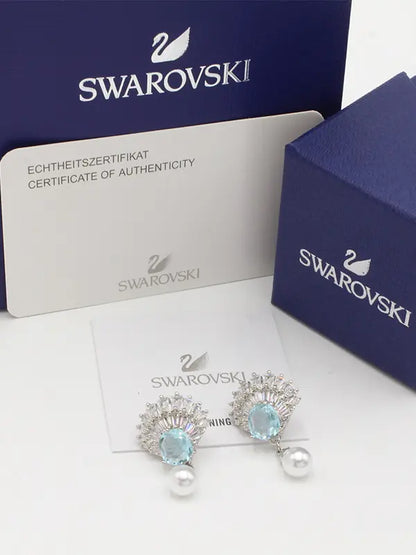 حلق سواروفسكي زركون نيو بلو ماستر حلق Swarovski