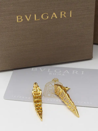 حلق بولغاري زركون طويل لوقو حلق bvlgari