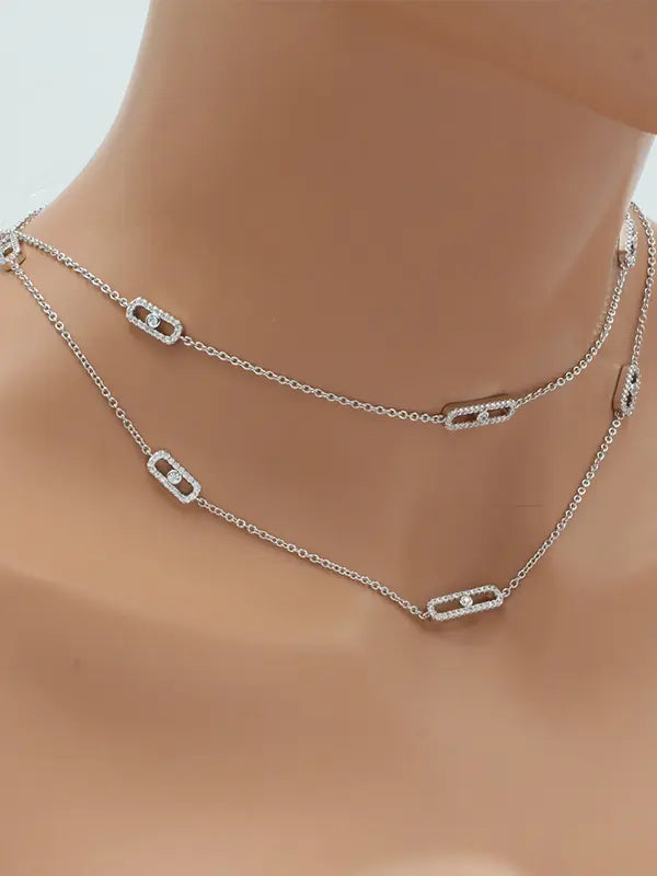 سلسال ميسيكا زركون لوقو طويل سلسال messika