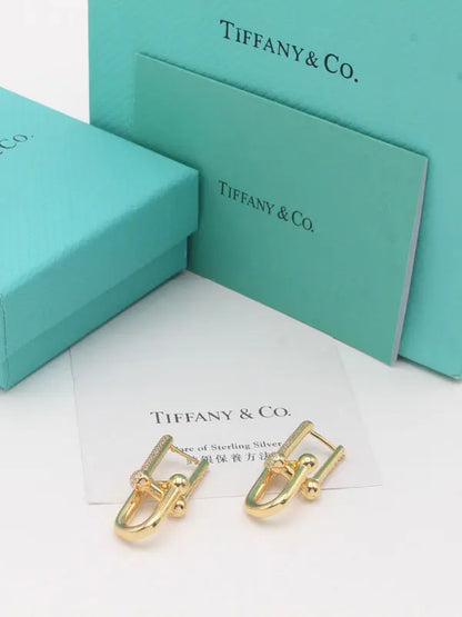 حلق تيفاني زركون قولد كبير حلق tiffany