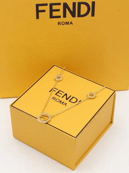 سلسال فندي زركون نيو ستايل لوقو سلسال fendi