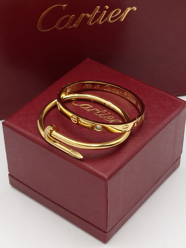 اسوارة كارتير مسمار مع اسواره لوف زركون اسواره CARTIER ذهبي نسائي مقاس 14