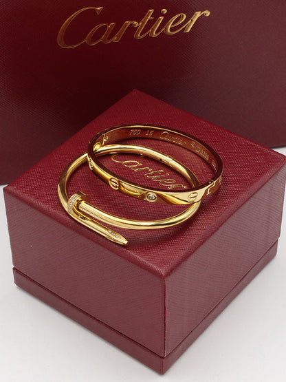 اسوارة كارتير مسمار مع اسواره لوف زركون اسواره CARTIER ذهبي نسائي مقاس 14