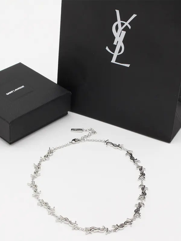 سلسال ايف سان لوران عقد لوقو سلسال ysl