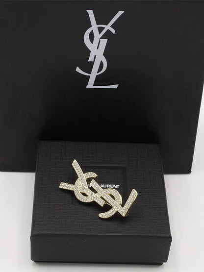 بروش ايف سان لوران كريستال وسط بروش ysl
