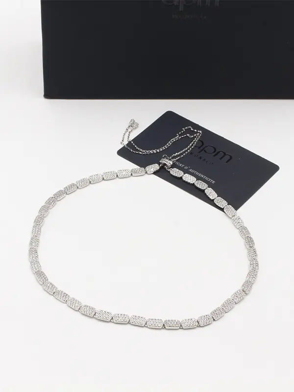 سلسال اي بي ام فل زركون لوقو سلسال APM فضي