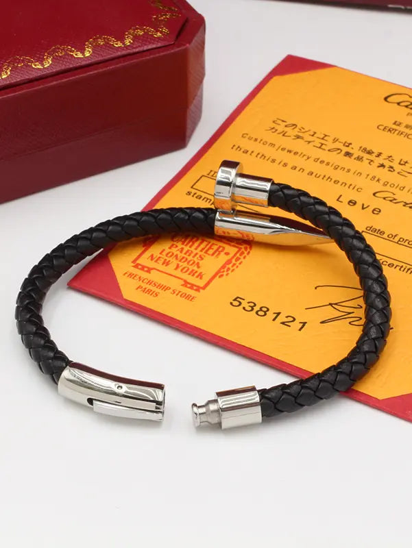 اسواره كارتير رجالي اسود مسمار الماستر اسواره CARTIER