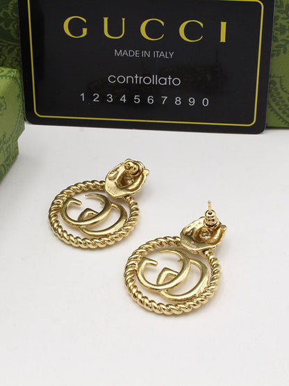 حلق قوتشي انتيك مدور كبير حلق gucci