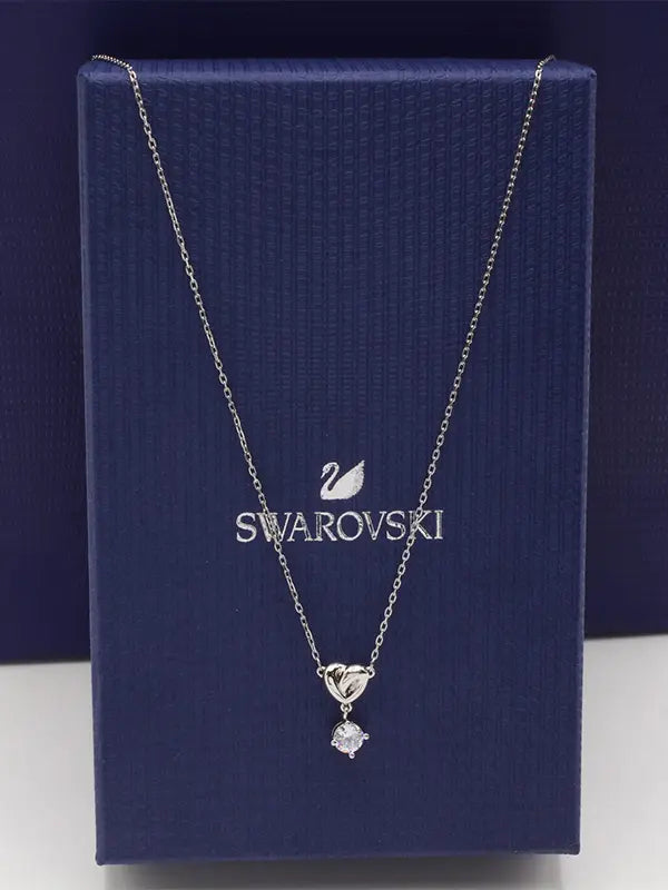 سلسال سواروفسكي هارت لوقو الجديد سلسال Swarovski فضي