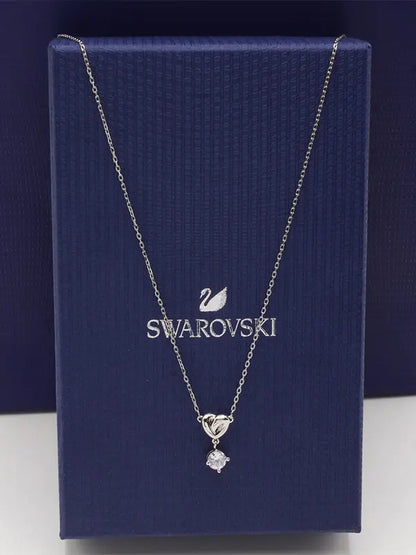 سلسال سواروفسكي هارت لوقو الجديد سلسال Swarovski فضي