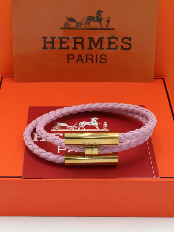 اسواره هيرمز لوقو نيو ليذر نسائي اسواره HERMES وردي ذهبي نسائي 17