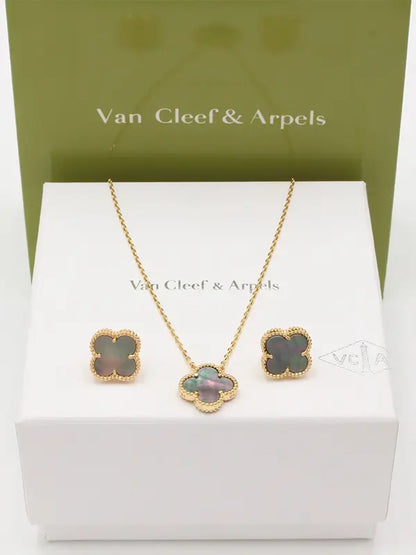 طقم فان كليف لوقو ناعم 689 اطقم van cleef رمادي ذهبي