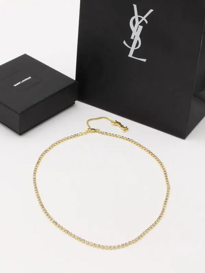 تشوكر ايف سان لوران عقد كريستال لوقو سلسال ysl