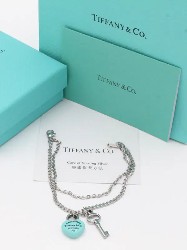 اسوارة تيفاني ميتال بلو هارت اند كي اسواره tiffany