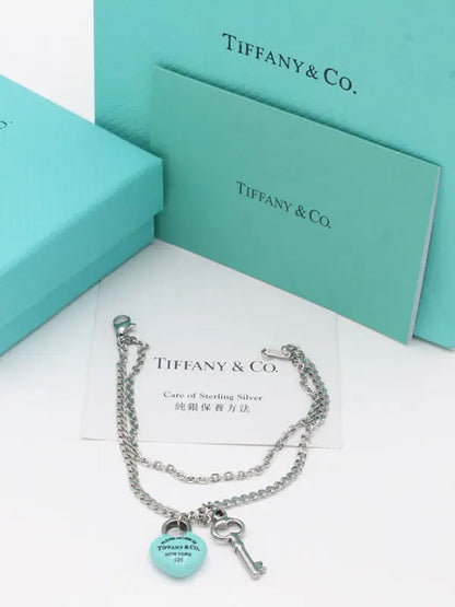 اسوارة تيفاني ميتال بلو هارت اند كي اسواره tiffany