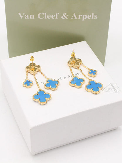 حلق فان كليف 4 وردات وسط حلق van cleef