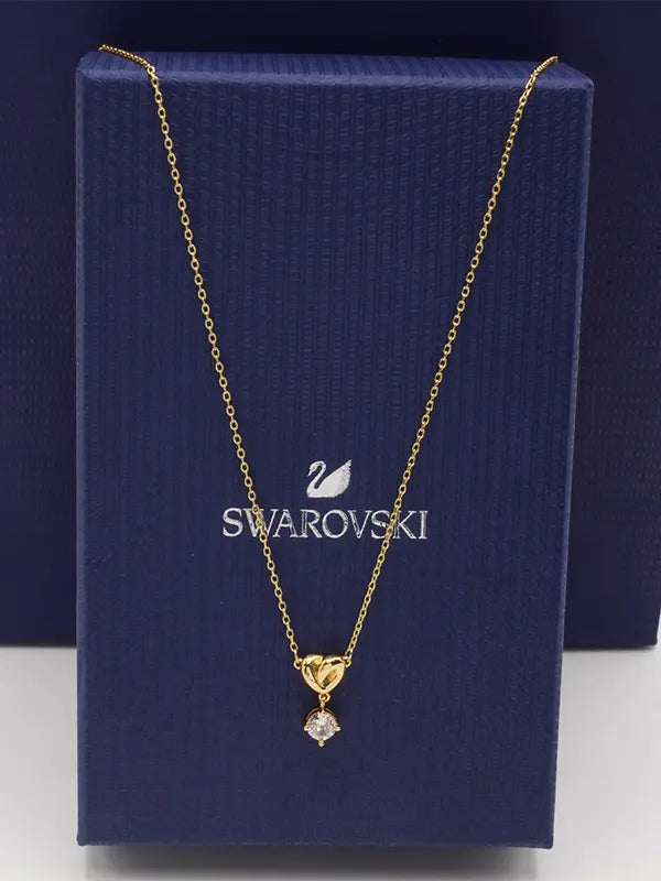 سلسال سواروفسكي هارت لوقو الجديد سلسال Swarovski ذهبي