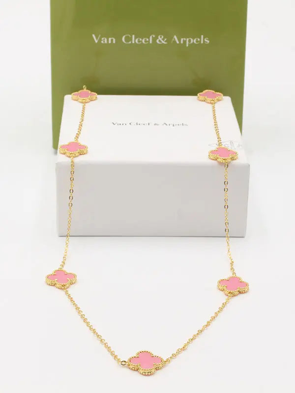 سلسال فان كليف طويل سلسال van cleef بينك ذهبي
