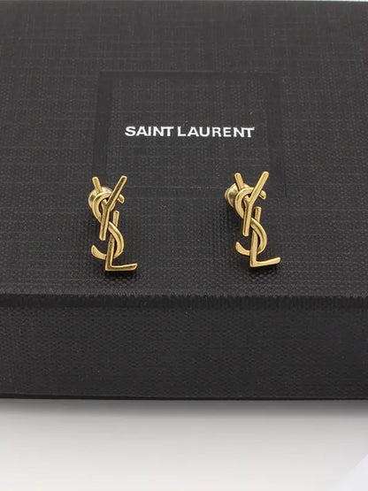 حلق ايف سان لوران برونزى صغير حلق ysl