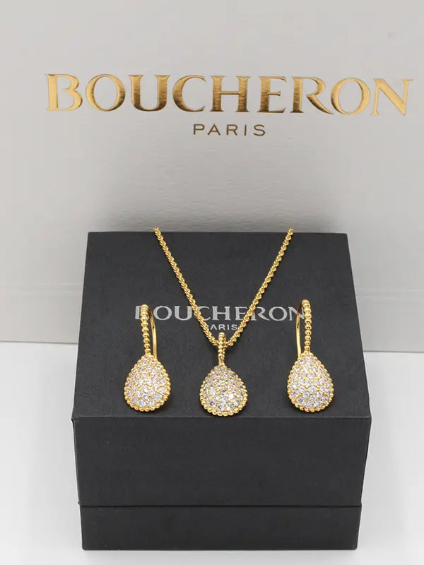 طقم بوشرون زركون دمعه اطقم bucheron ذهبي