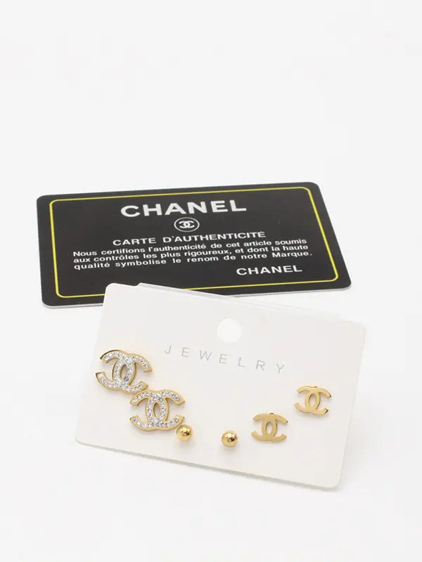 مجموعه حلق شانيل 606 حلق chanel ذهبي