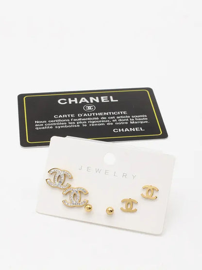 مجموعه حلق شانيل 606 حلق chanel ذهبي