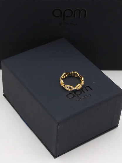 خاتم اي بي ام زركون لوقو ناعم