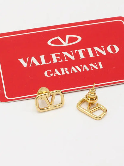 حلق فالنتينو ميتال قولد لوقو حلق VALENTINO